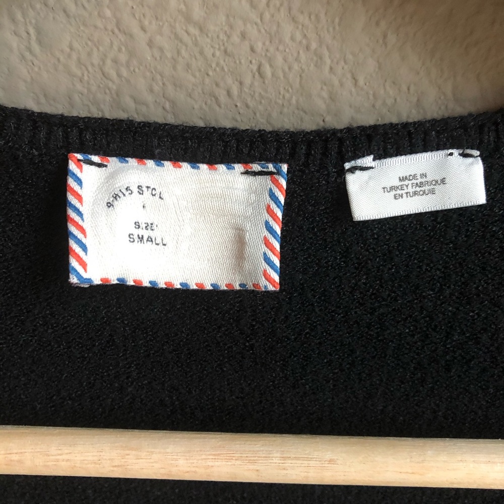 Anthropologie Postmark Stowe Wrap Sweater Black - Picture 4 of 6